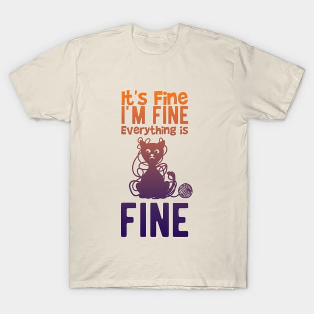 I am Fine Cat Bad Lucky Cat T-Shirt by piksimp